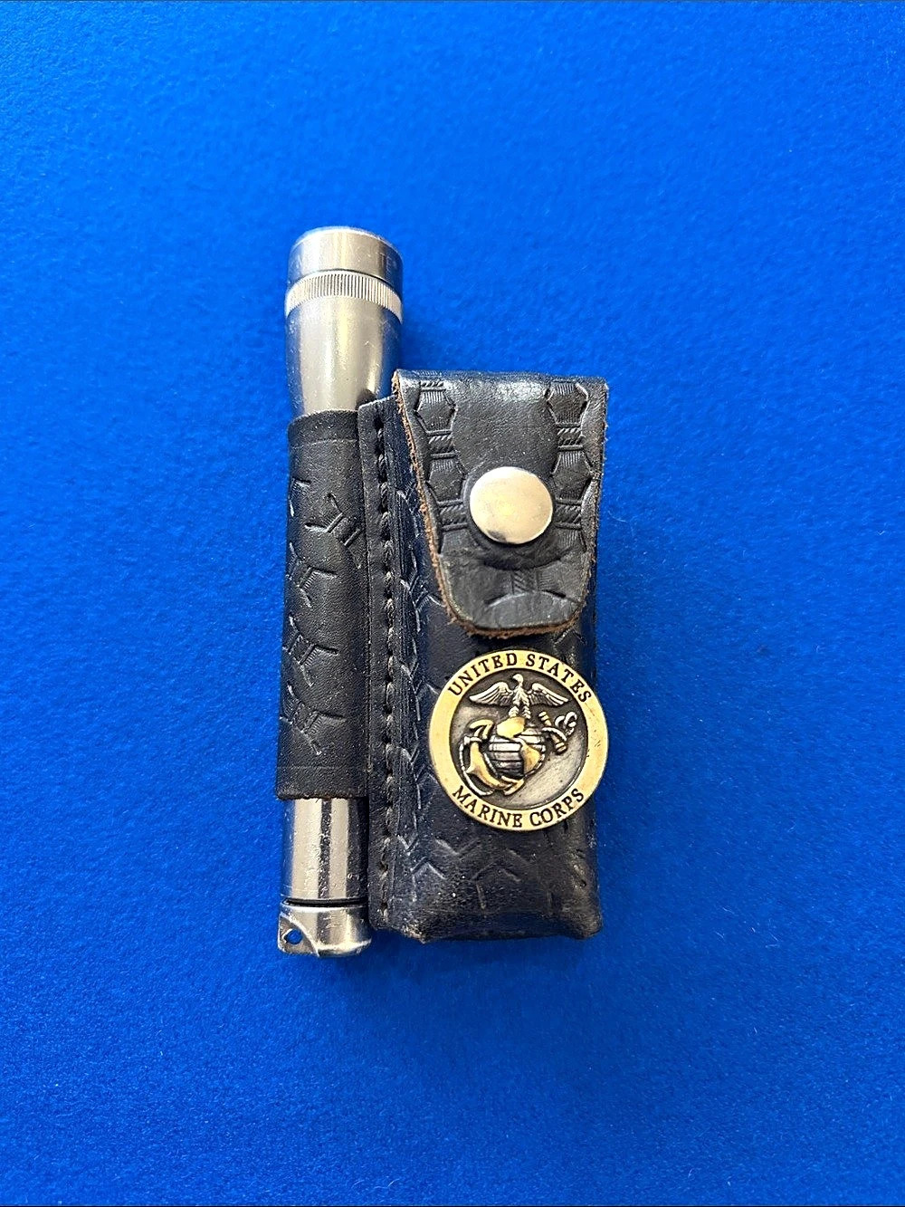 USMC Leather Flashlight Pouch Set